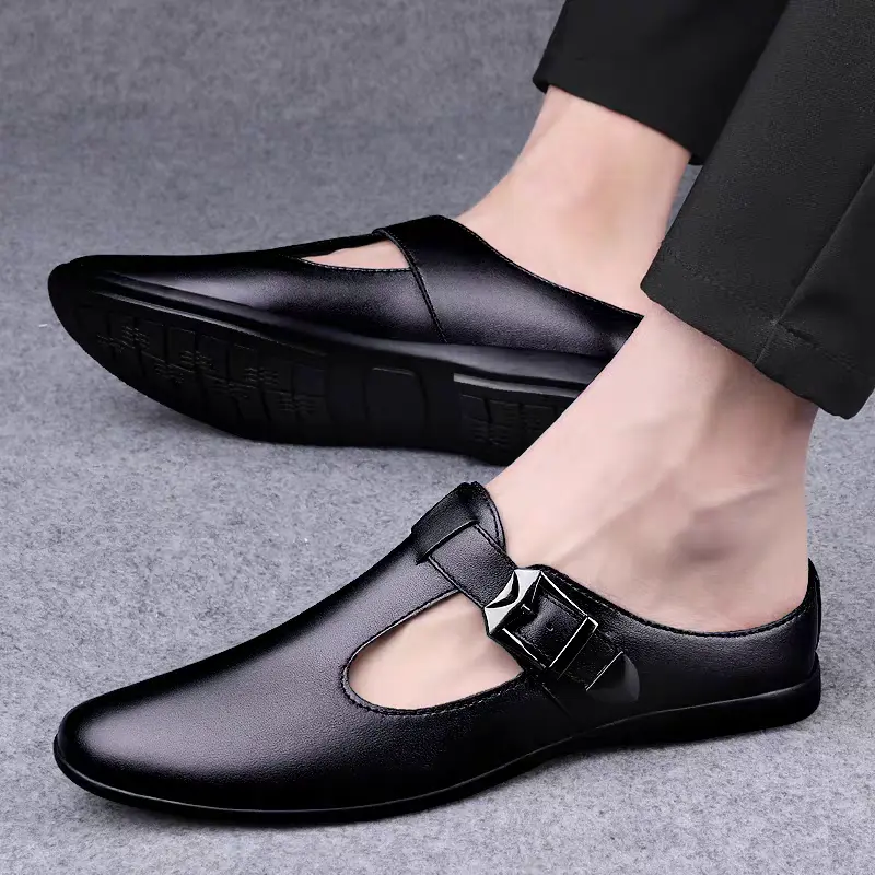 Mens Premium Leather Slip on mules Casual Shoes